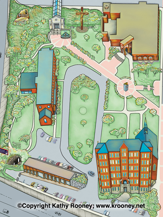 Kathy Rooney Illustration Detail Duquesne University Campus Map